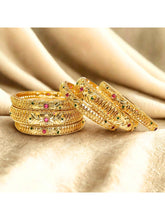 Mankairioop Antique Ruby & Pearl Embedded Bangles