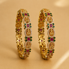 Mankairoop Premium Temple Jewellery Bangles – Ruby Green Stones