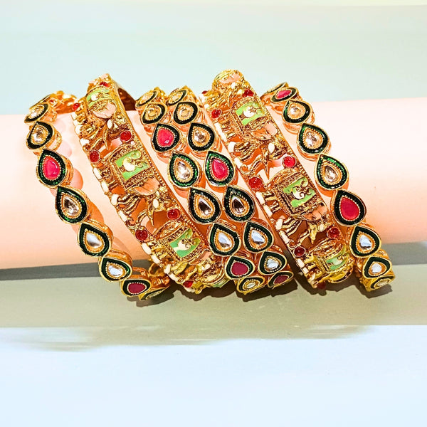 Mankairoop Bridal South Indian Temple Kada Bangle Set