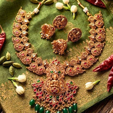 Mankairoop South Indian Temple Jewellery Set Gold Plated Necklace with Earrings for Wedding & Festive Wear