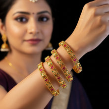 Mankairoop Handcrafted Temple-Style Gold Bangles