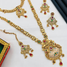 Mankairoop Brass Gold-plated Multicolor Meenakari Jewellery Set.