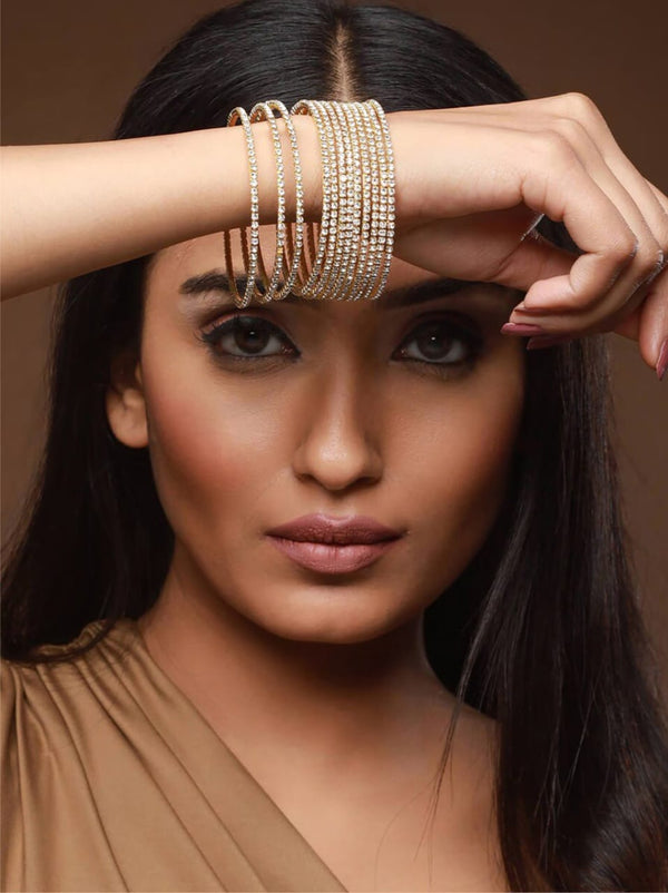 Mankairoop Traditional Thin Gold Bangles Set (pack of 12)