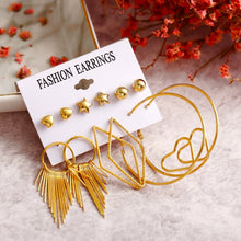 Mankairoop Gold Plated Multi-Style Earring Set for Women (6 Pairs)