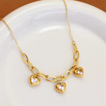 Mankiroop Anti-Tarnish Gold Necklace with Heart Charms